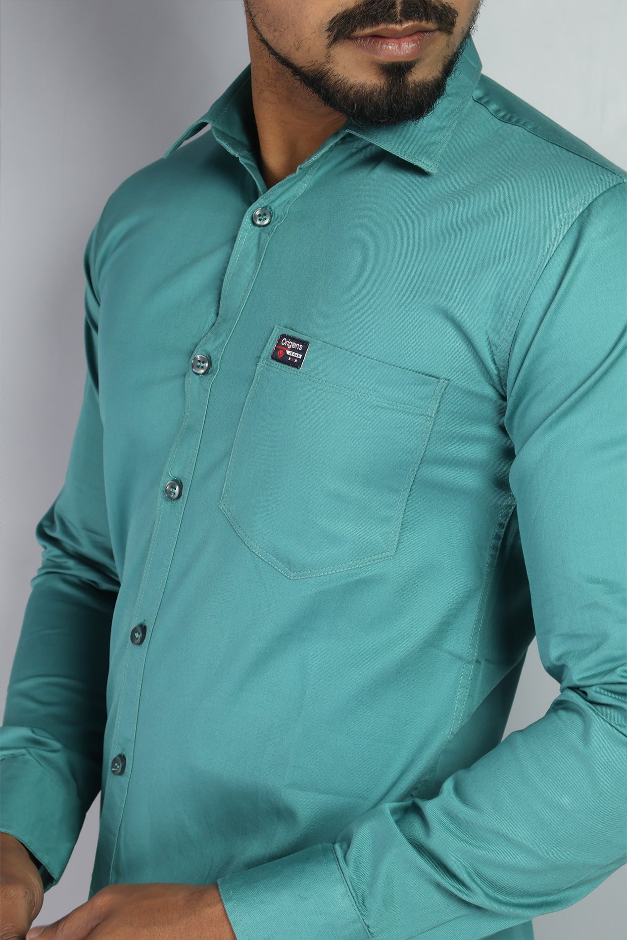 TWEE TEAL | SLIM FIT PREMIUM POLO NECK CASUAL SHIRT | ORIGENS