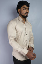 SEEK  S CREAM | SLIM FIT PREMIUM POLO NECK CASUAL SHIRT | ORIGENS