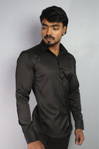 SEEK  S BLACK | SLIM FIT PREMIUM POLO NECK CASUAL SHIRT | ORIGENS