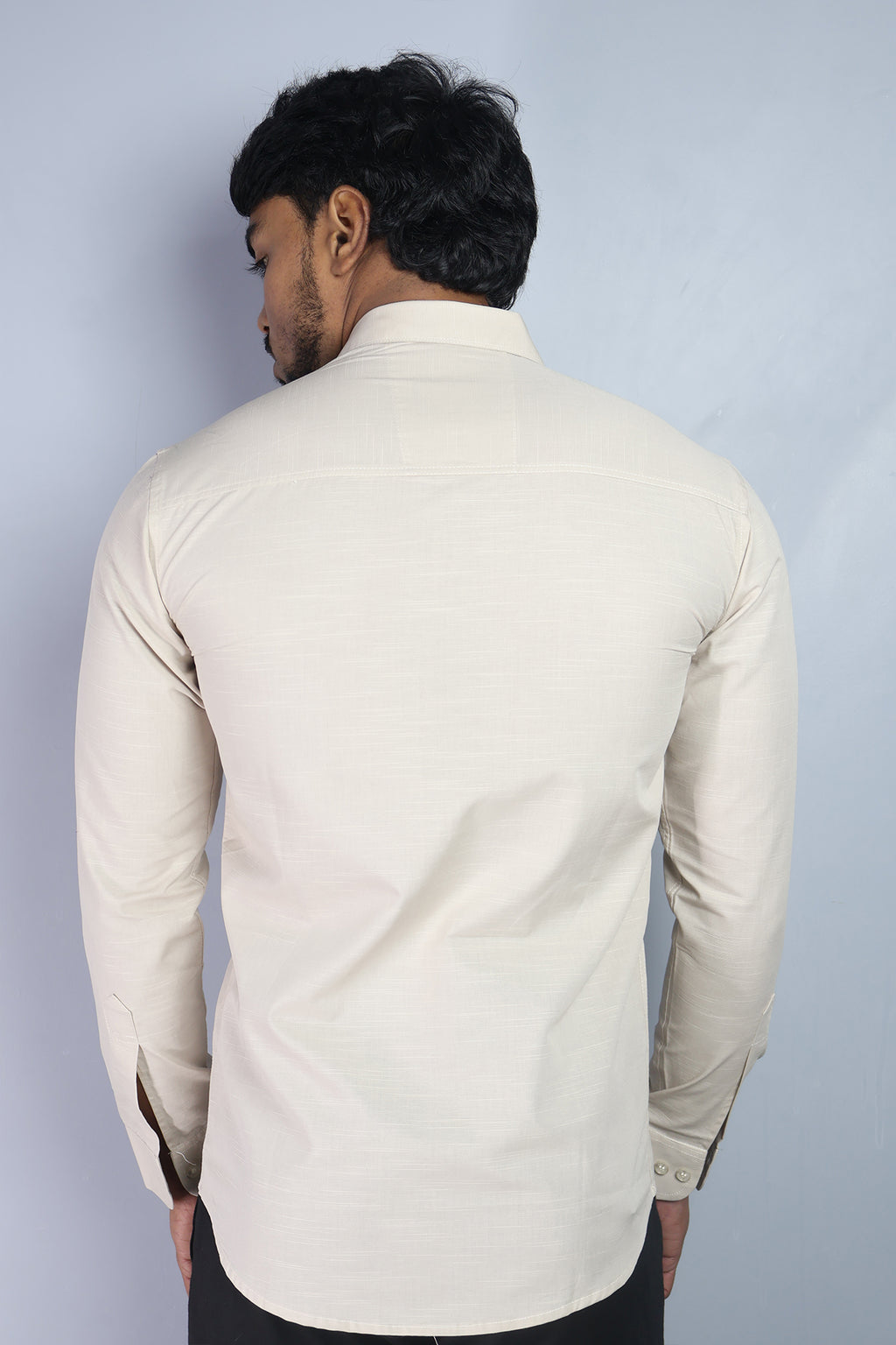 LIN  S CREAM | SLIM FIT PREMIUM POLO NECK CASUAL SHIRT | ORIGENS