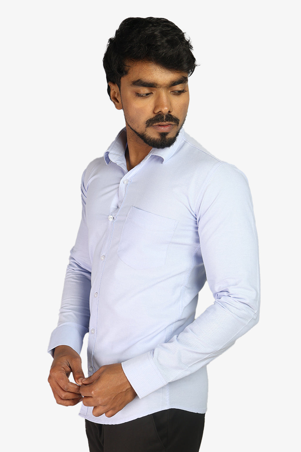 ORD SKY BLUE | SLIM FIT PREMIUM POLO NECK CASUAL SHIRT | ORIGENS