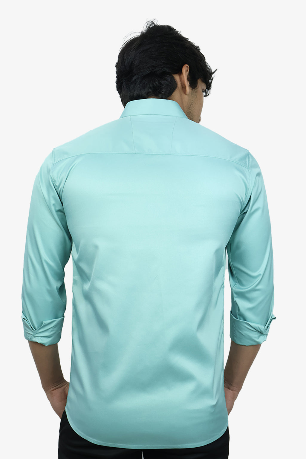 SEEK FIROZI BLUE | SLIM FIT PREMIUM POLO NECK CASUAL SHIRT | ORIGENS