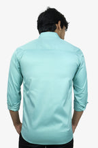 SEEK FIROZI BLUE | SLIM FIT PREMIUM POLO NECK CASUAL SHIRT | ORIGENS