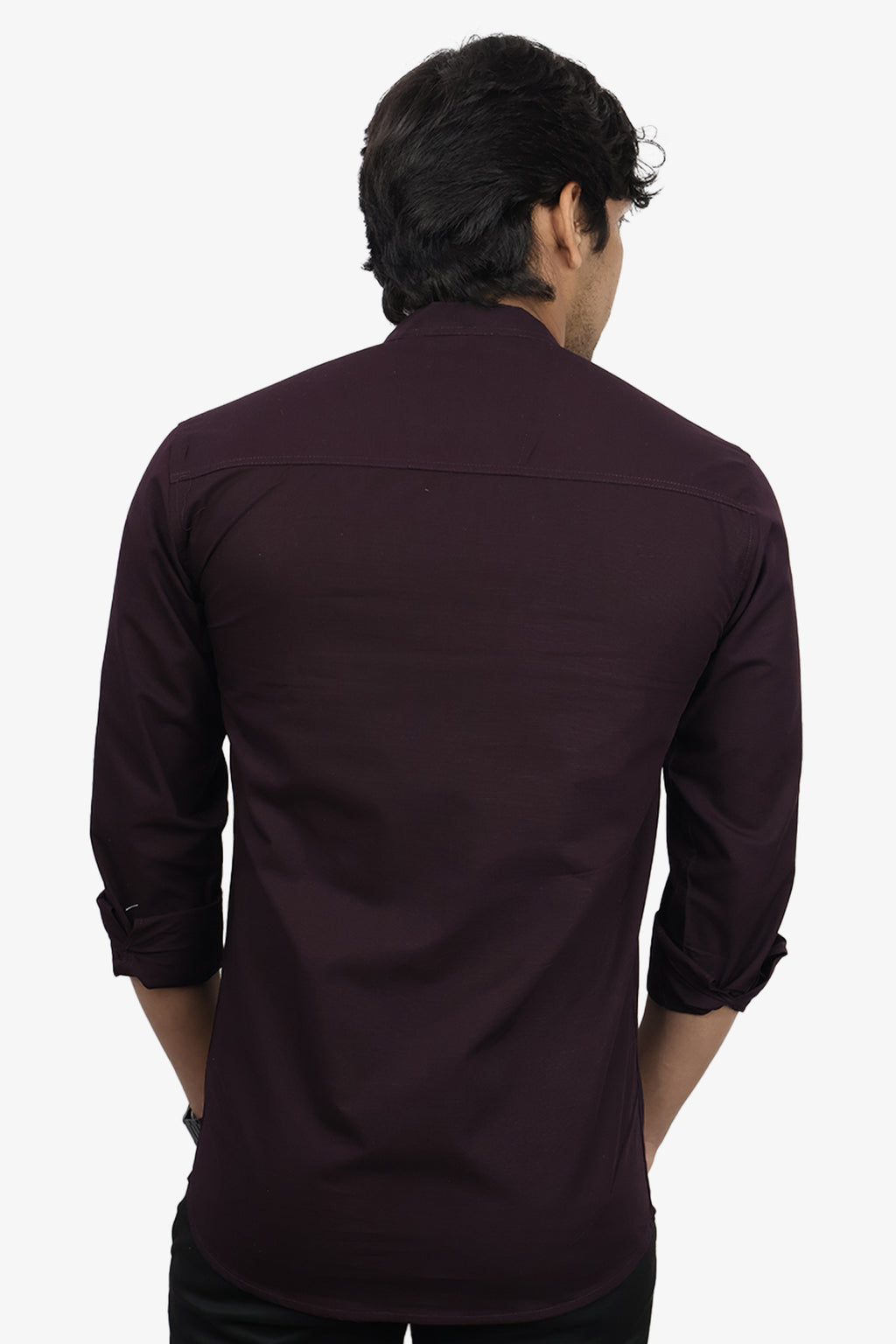 LUKE WINE | SLIM FIT PREMIUM MANDARIN COLLAR CASUAL SHIRT | ORIGENS