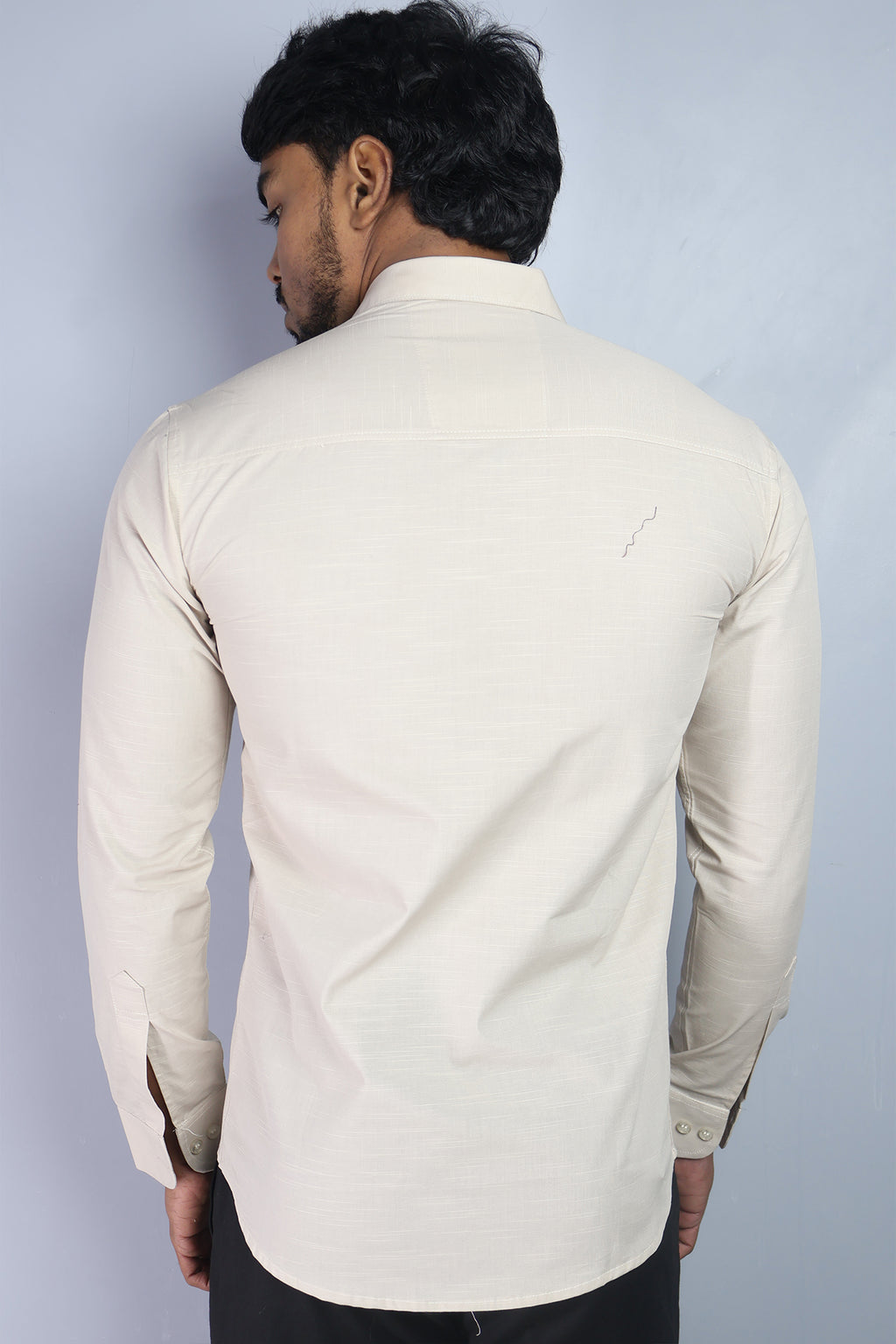 LIN  S CREAM | SLIM FIT PREMIUM POLO NECK CASUAL SHIRT | ORIGENS