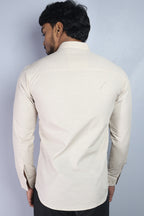 LIN  S CREAM | SLIM FIT PREMIUM POLO NECK CASUAL SHIRT | ORIGENS