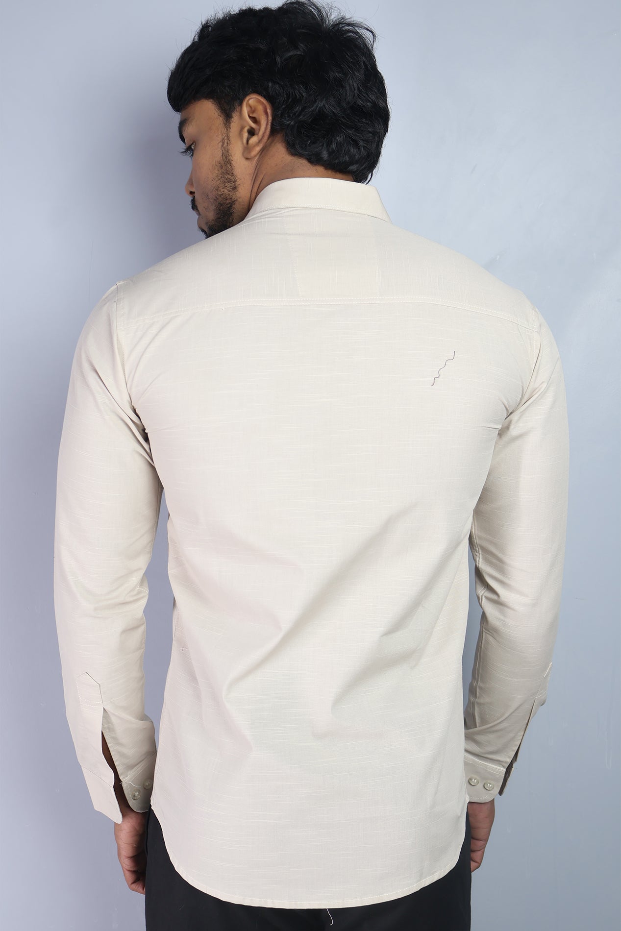 LIN  S CREAM | SLIM FIT PREMIUM POLO NECK CASUAL SHIRT | ORIGENS