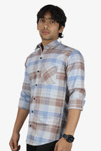 ORDC 2 GRAY BLUE | SLIM FIT PREMIUM POLO NECK CASUAL SHIRT | ORIGENS
