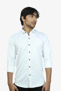 SEEK WHITE | SLIM FIT PREMIUM POLO NECK CASUAL SHIRT | ORIGENS