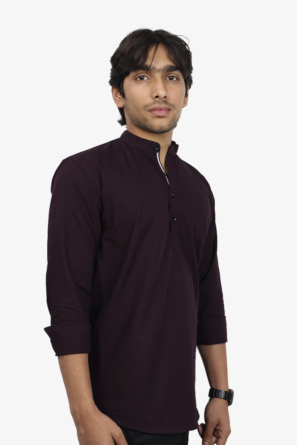 LUKE WINE | SLIM FIT PREMIUM MANDARIN COLLAR CASUAL SHIRT | ORIGENS
