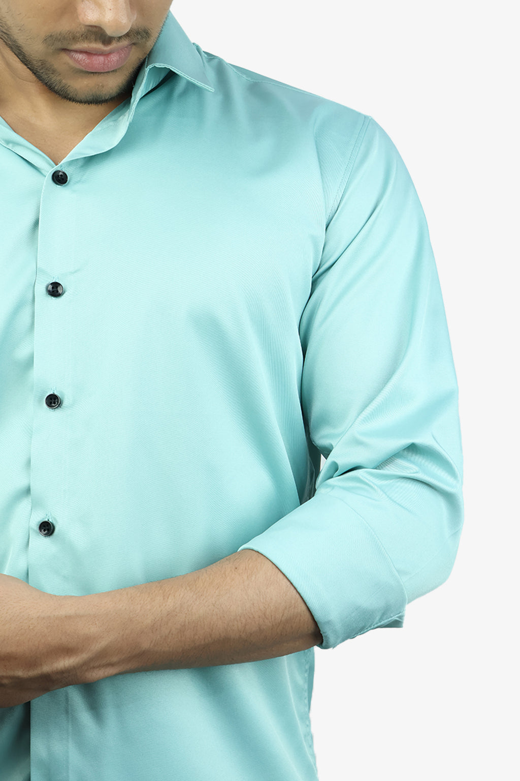 SEEK FIROZI BLUE | SLIM FIT PREMIUM POLO NECK CASUAL SHIRT | ORIGENS