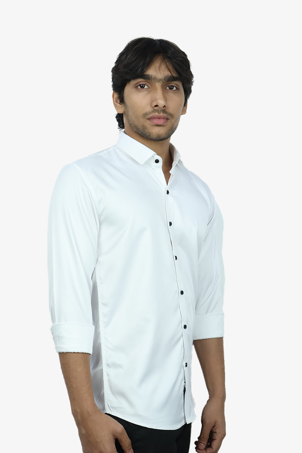 SEEK WHITE | SLIM FIT PREMIUM POLO NECK CASUAL SHIRT | ORIGENS
