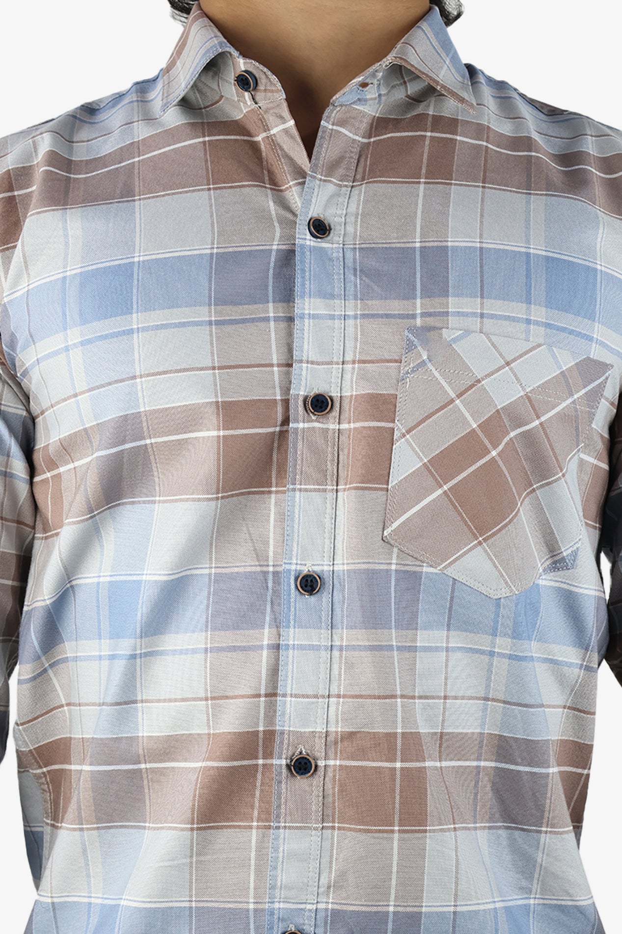 ORDC 2 GRAY BLUE | SLIM FIT PREMIUM POLO NECK CASUAL SHIRT | ORIGENS