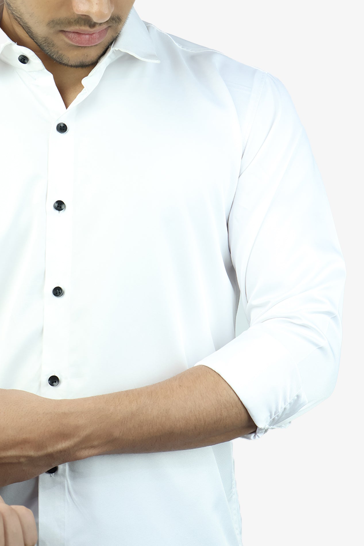 SEEK WHITE | SLIM FIT PREMIUM POLO NECK CASUAL SHIRT | ORIGENS
