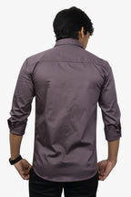 STAN DARK LEVENDER | SLIM FIT PREMIUM POLO NECK CASUAL SHIRT | ORIGENS