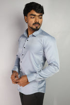 SEEK SKY BLUE | SLIM FIT PREMIUM POLO NECK CASUAL SHIRT | ORIGENS