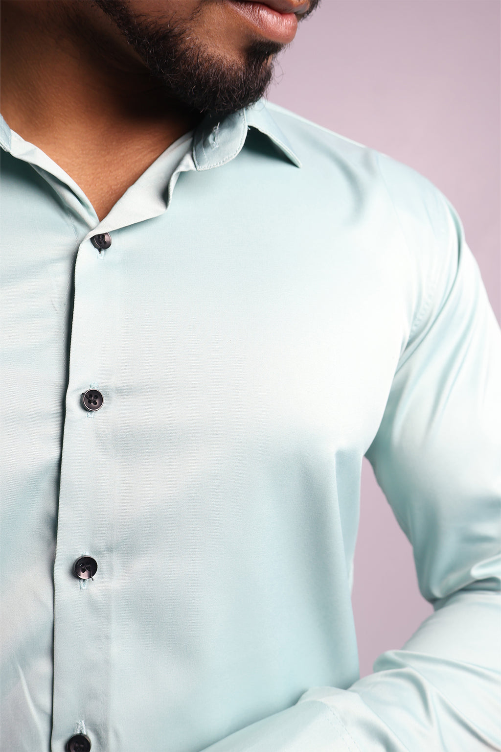 SEEK  S FIROZI BLUE | SLIM FIT PREMIUM POLO NECK CASUAL SHIRT | ORIGENS