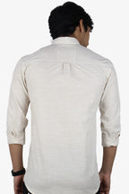 LINL 2 CREAM | SLIM FIT PREMIUM POLO NECK CASUAL SHIRT | ORIGENS