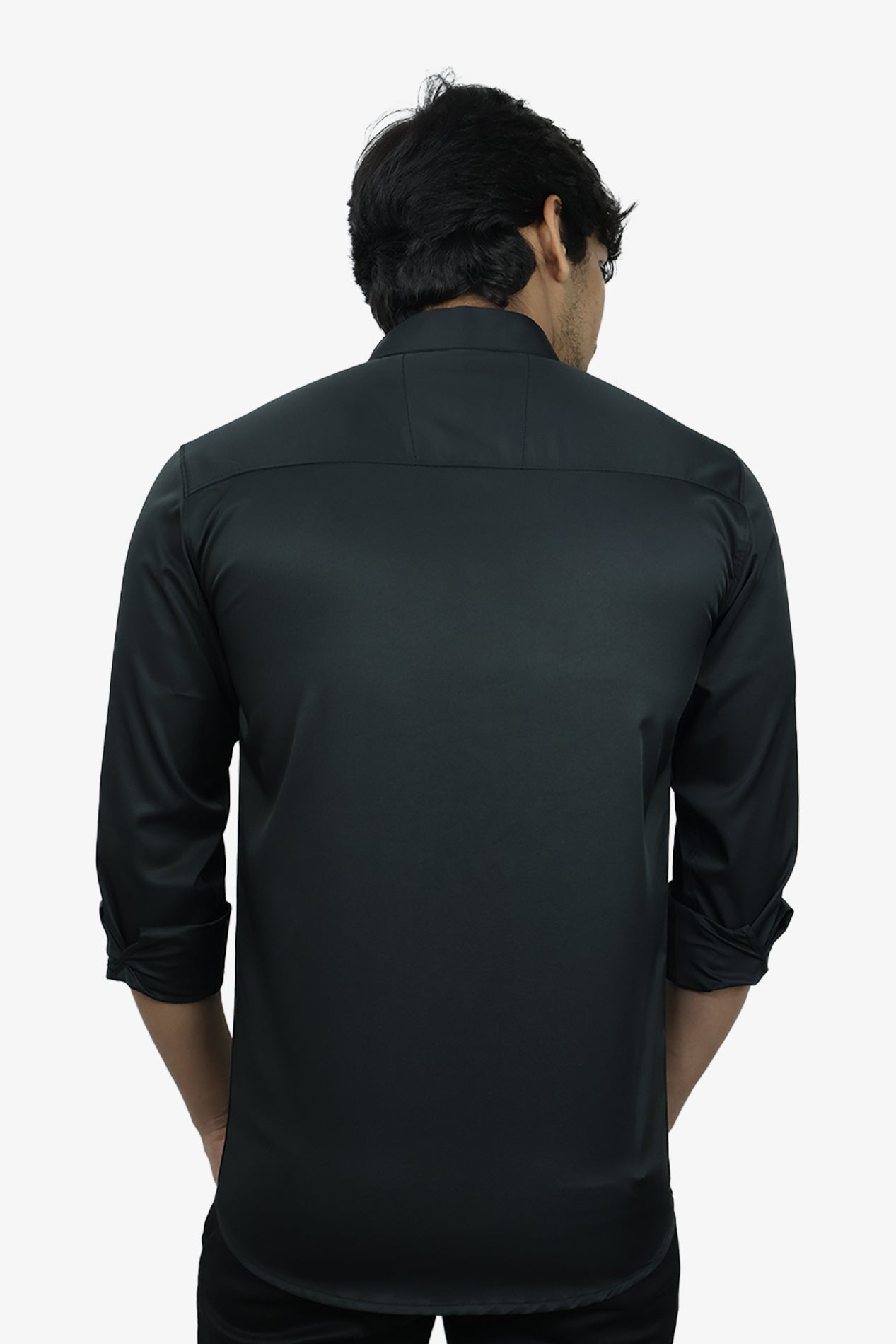 SEEK BLACK | SLIM FIT PREMIUM POLO NECK CASUAL SHIRT | ORIGENS