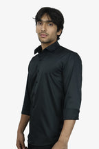 SEEK BLACK | SLIM FIT PREMIUM POLO NECK CASUAL SHIRT | ORIGENS