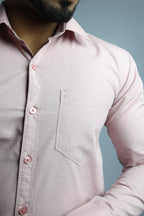 LIN  S PEACH | SLIM FIT PREMIUM POLO NECK CASUAL SHIRT | ORIGENS