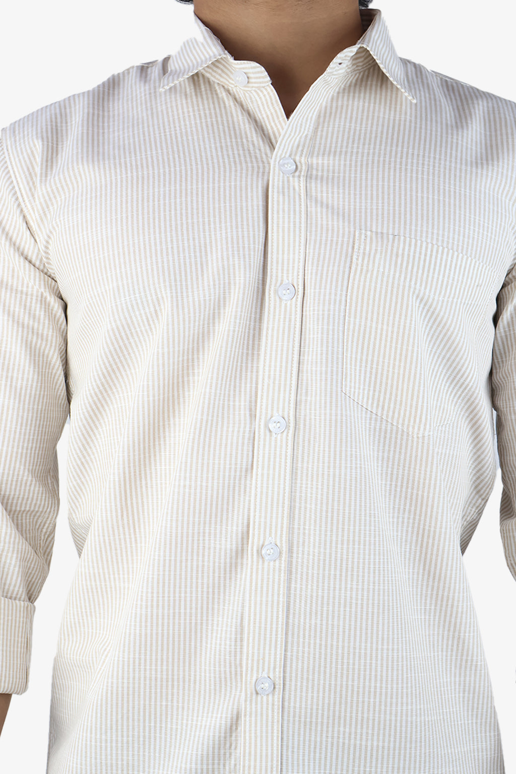 LINL 2 CREAM | SLIM FIT PREMIUM POLO NECK CASUAL SHIRT | ORIGENS