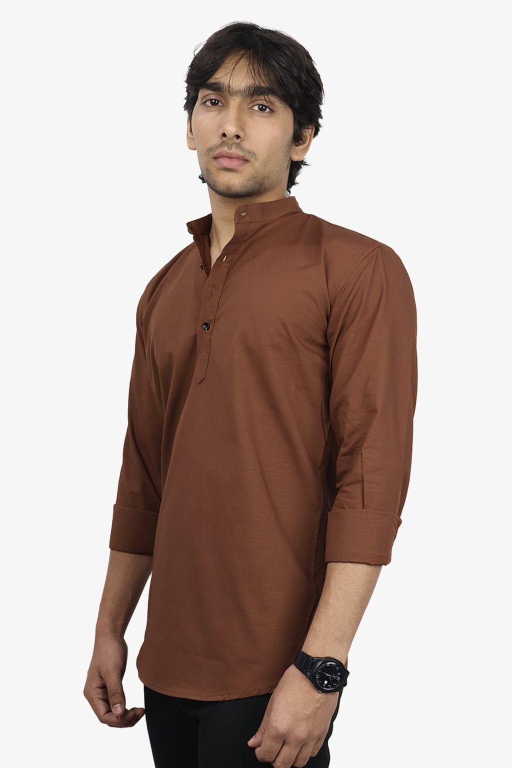 LUKE BROWN | SLIM FIT PREMIUM MANDARIN COLLAR CASUAL SHIRT | ORIGENS