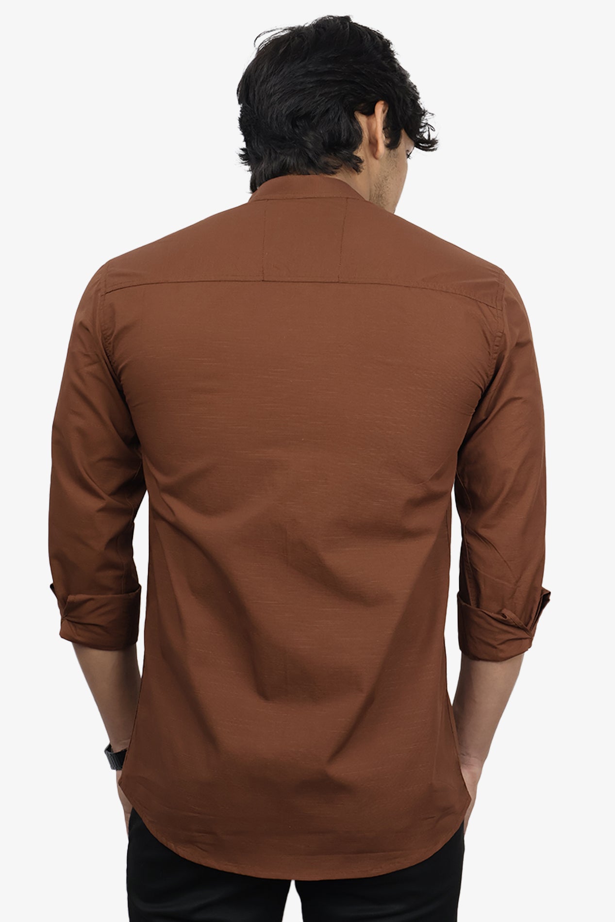LUKE BROWN | SLIM FIT PREMIUM MANDARIN COLLAR CASUAL SHIRT | ORIGENS