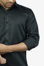 SEEK BLACK | SLIM FIT PREMIUM POLO NECK CASUAL SHIRT | ORIGENS