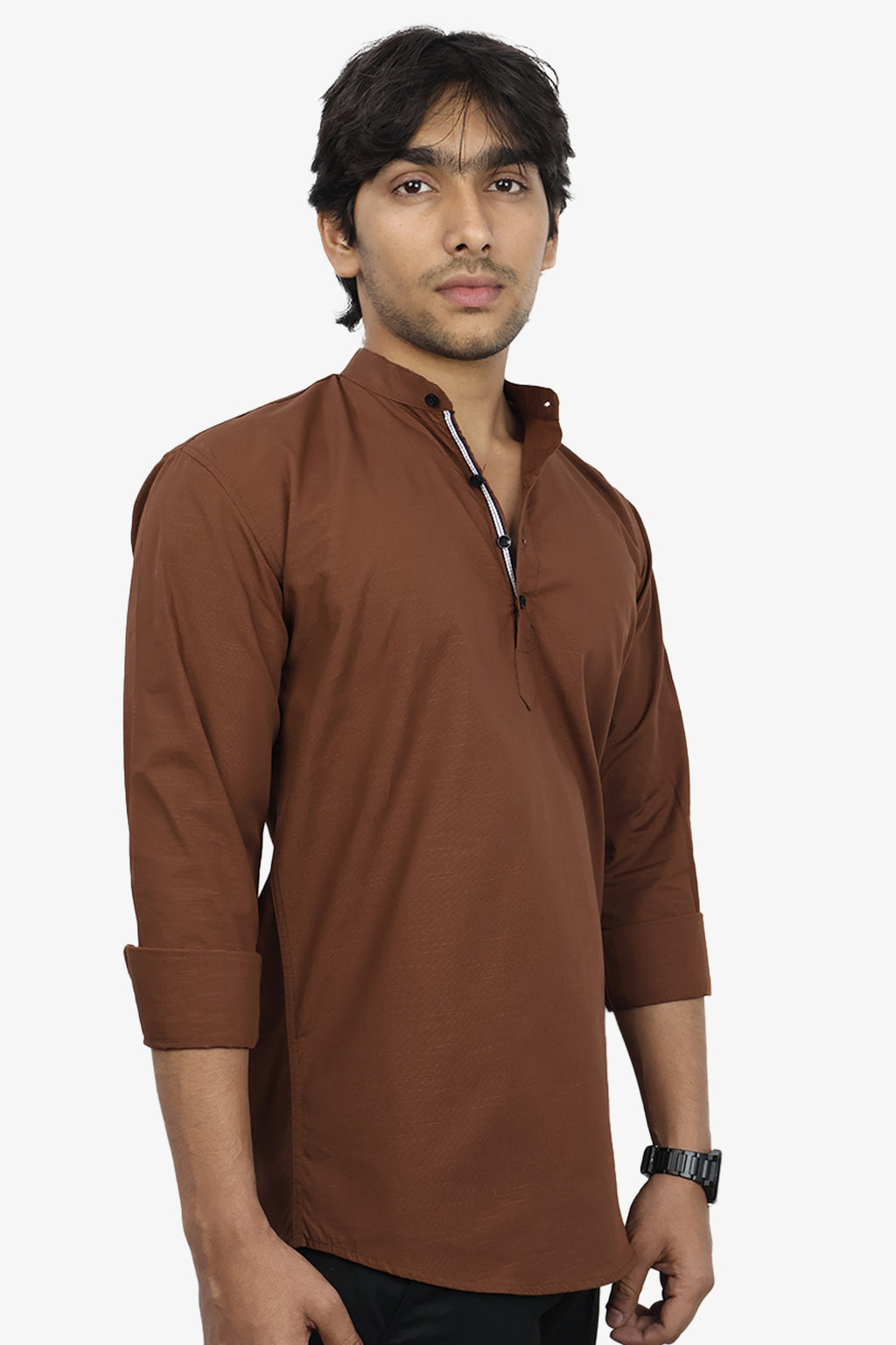 LUKE BROWN | SLIM FIT PREMIUM MANDARIN COLLAR CASUAL SHIRT | ORIGENS