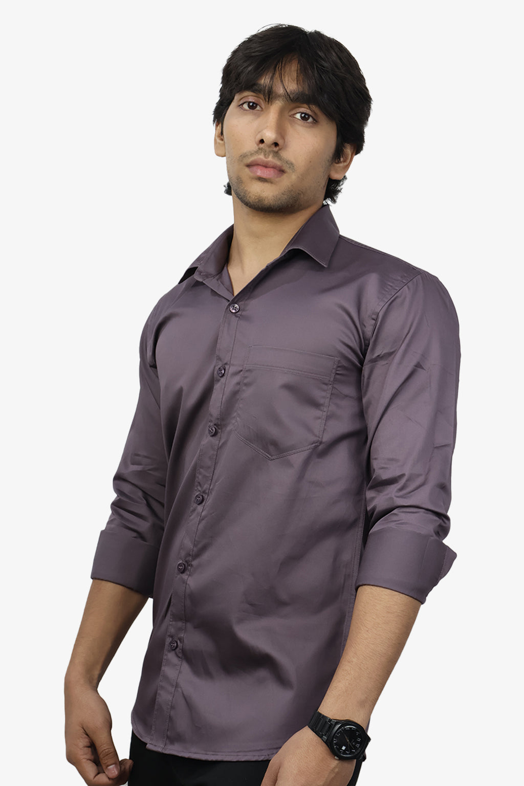 STAN  S DARK LEVENDER | SLIM FIT PREMIUM POLO NECK CASUAL SHIRT | ORIGENS
