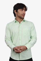 KED PARROT GREEN | SLIM FIT PREMIUM POLO NECK CASUAL SHIRT | ORIGENS