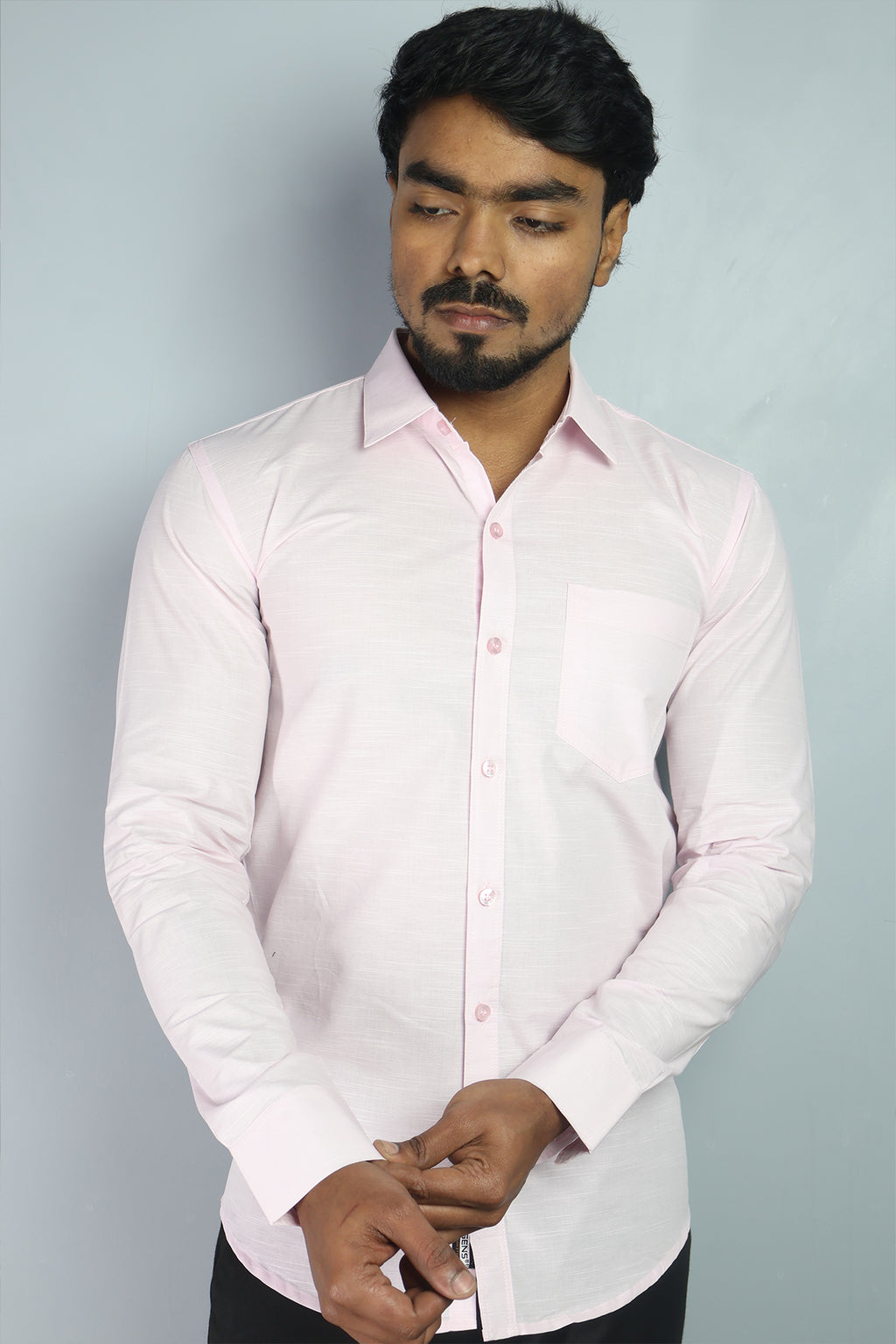 LIN S PINK | SLIM FIT PREMIUM POLO NECK CASUAL SHIRT | ORIGENS