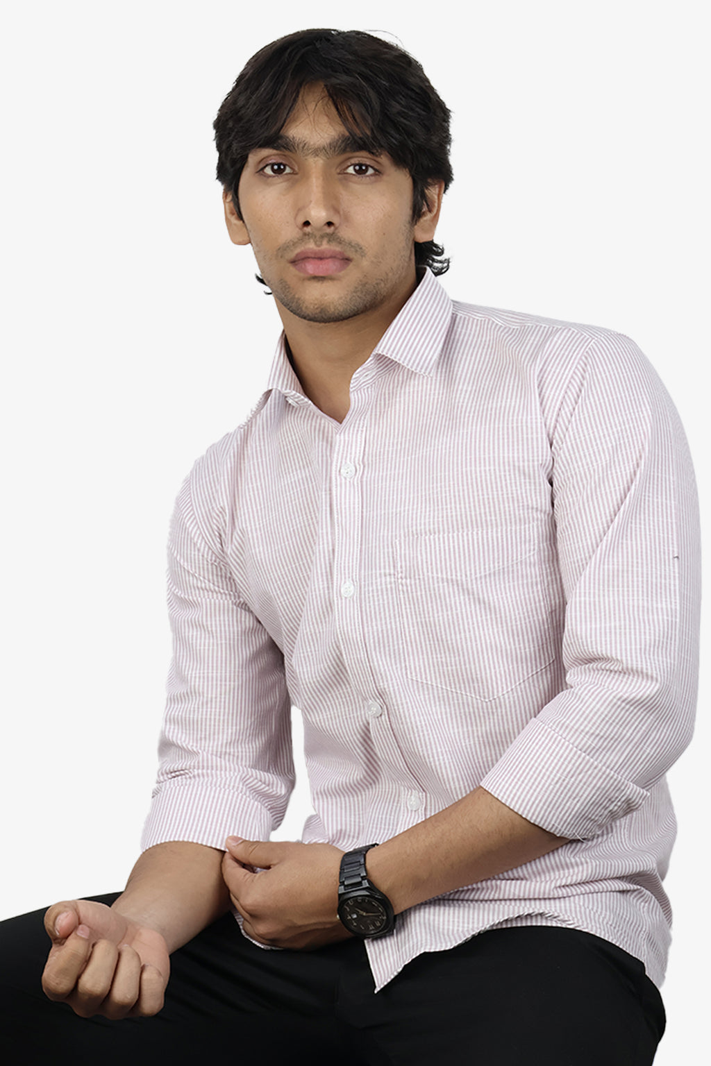 LINL 2 PINK | SLIM FIT PREMIUM POLO NECK CASUAL SHIRT | ORIGENS