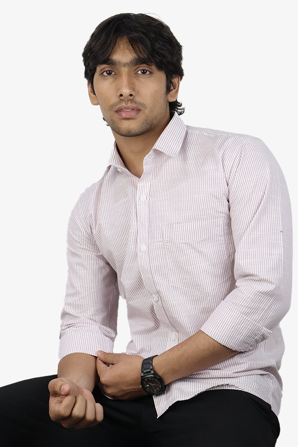 LINL 2 PINK | SLIM FIT PREMIUM POLO NECK CASUAL SHIRT | ORIGENS