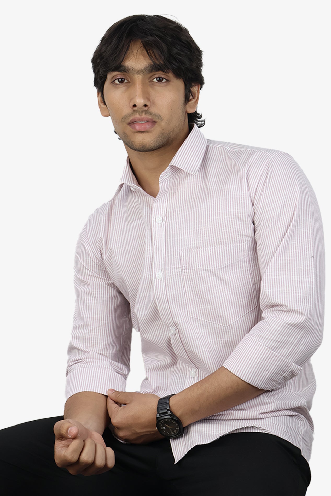 LINL 2 PINK | SLIM FIT PREMIUM POLO NECK CASUAL SHIRT | ORIGENS