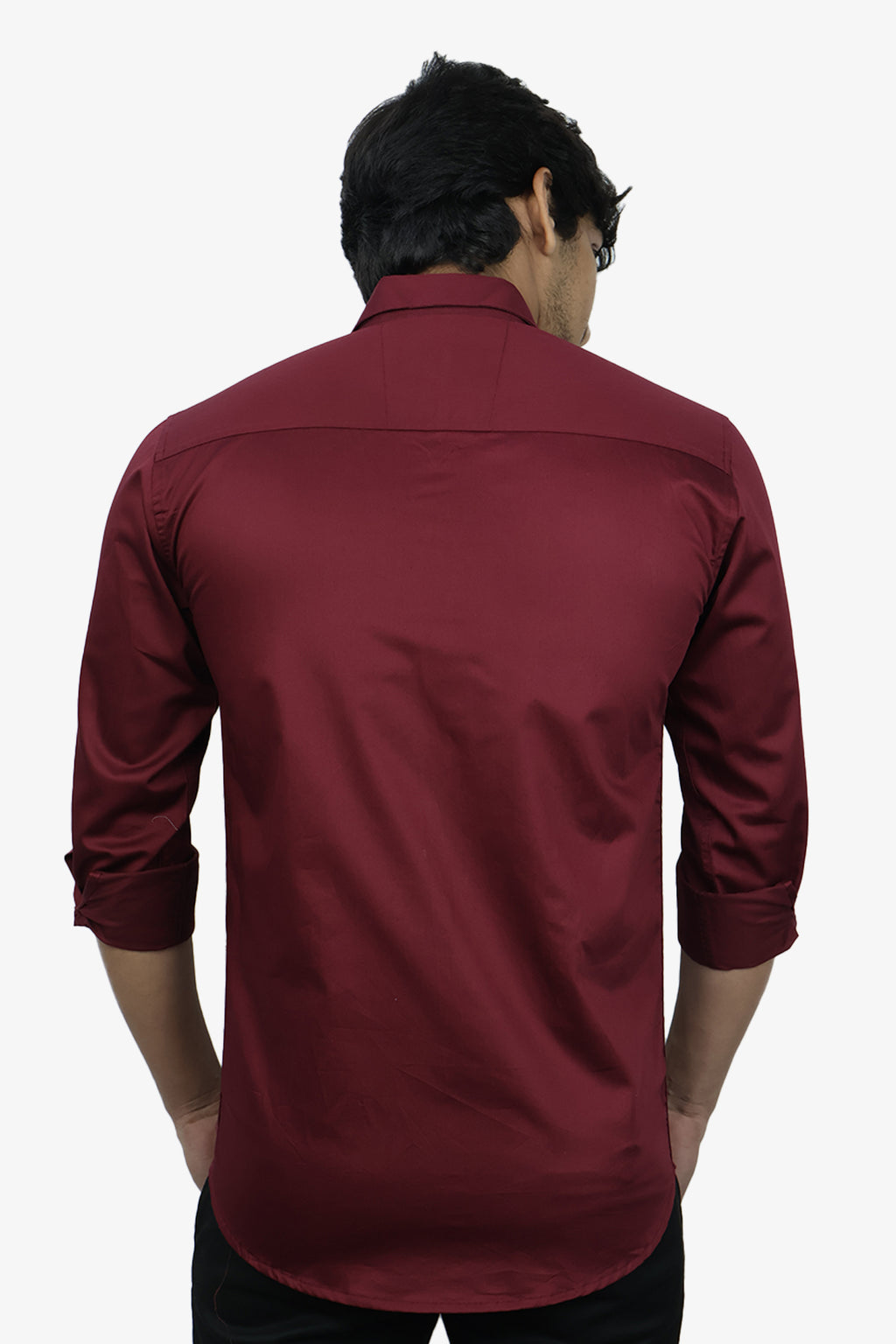 STAN MAROON | SLIM FIT PREMIUM POLO NECK CASUAL SHIRT | ORIGENS