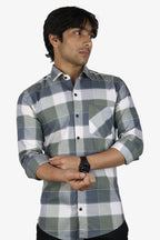 ORDC 2 GRAY WHITE| SLIM FIT PREMIUM POLO NECK CASUAL SHIRT | ORIGENS