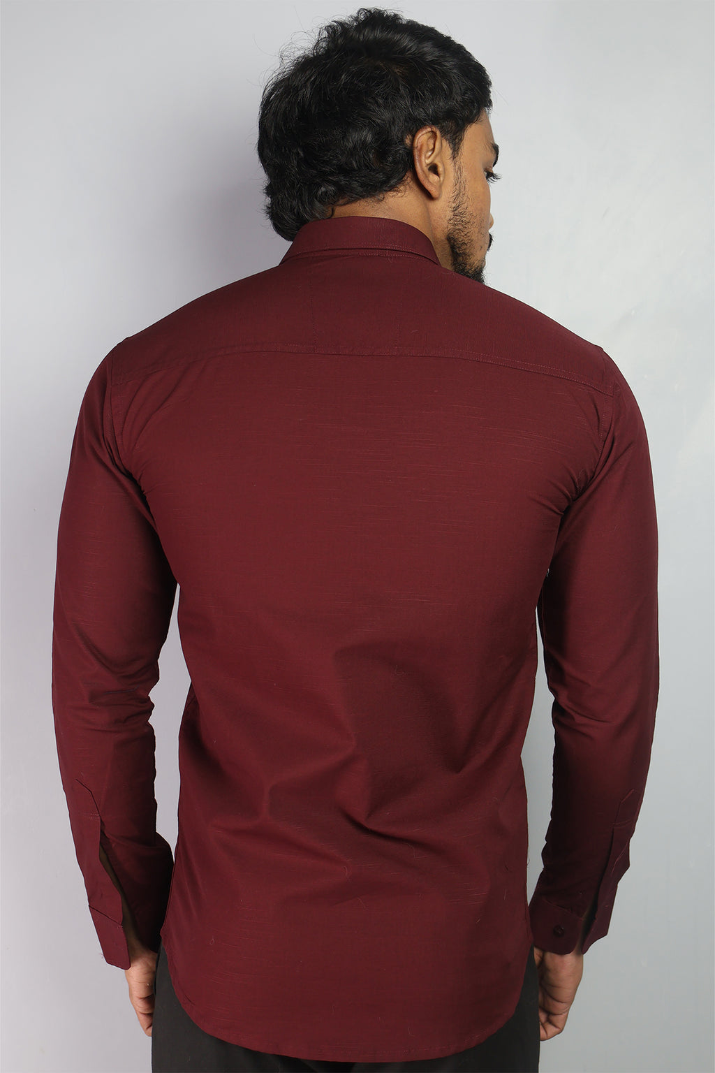 LIN  S MAROON | SLIM FIT PREMIUM POLO NECK CASUAL SHIRT | ORIGENS