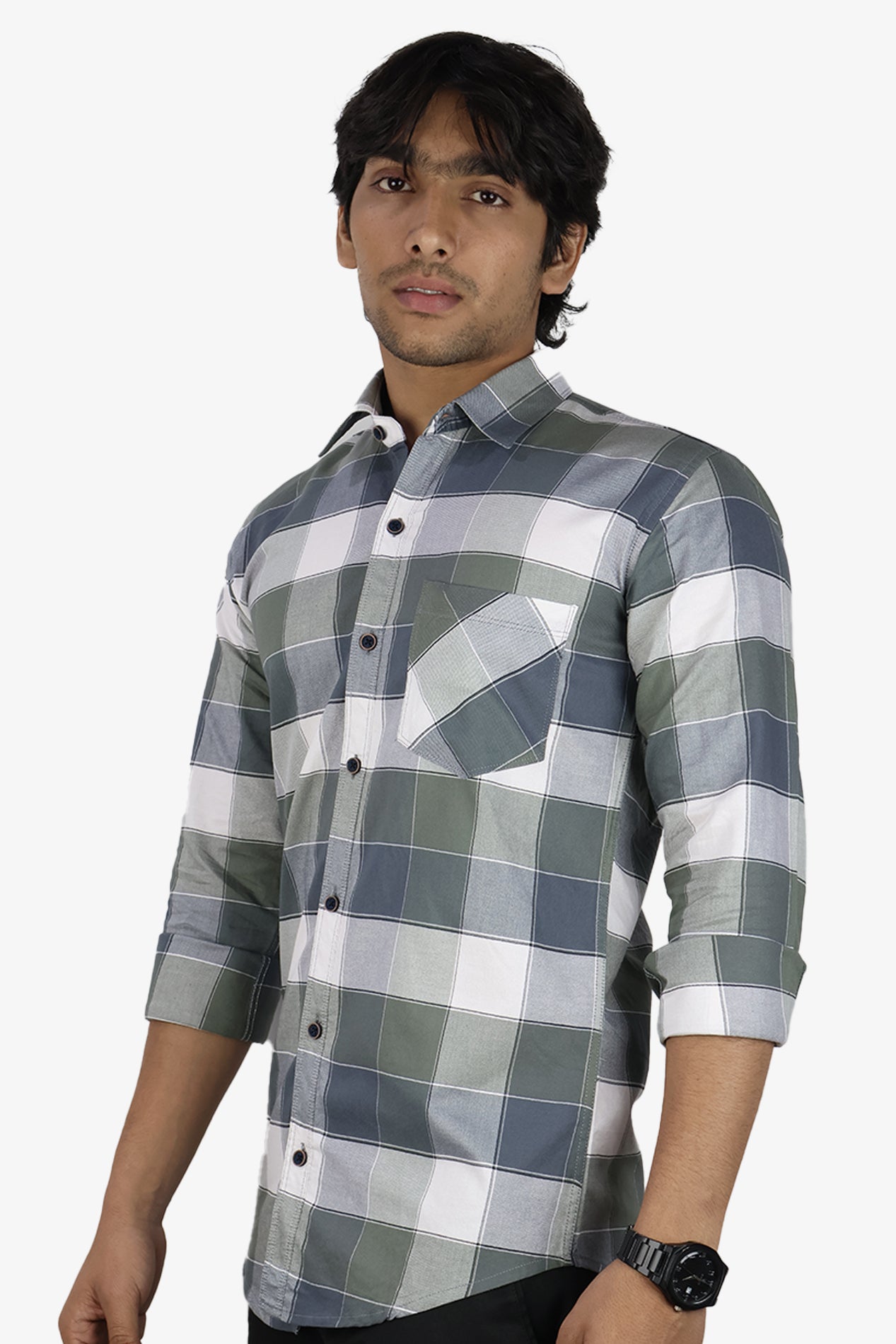 ORDC 2 GRAY WHITE| SLIM FIT PREMIUM POLO NECK CASUAL SHIRT | ORIGENS