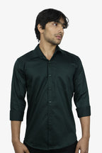 STAN DARK GREEN | SLIM FIT PREMIUM POLO NECK CASUAL SHIRT | ORIGENS