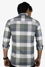 ORDC 2 GRAY WHITE| SLIM FIT PREMIUM POLO NECK CASUAL SHIRT | ORIGENS