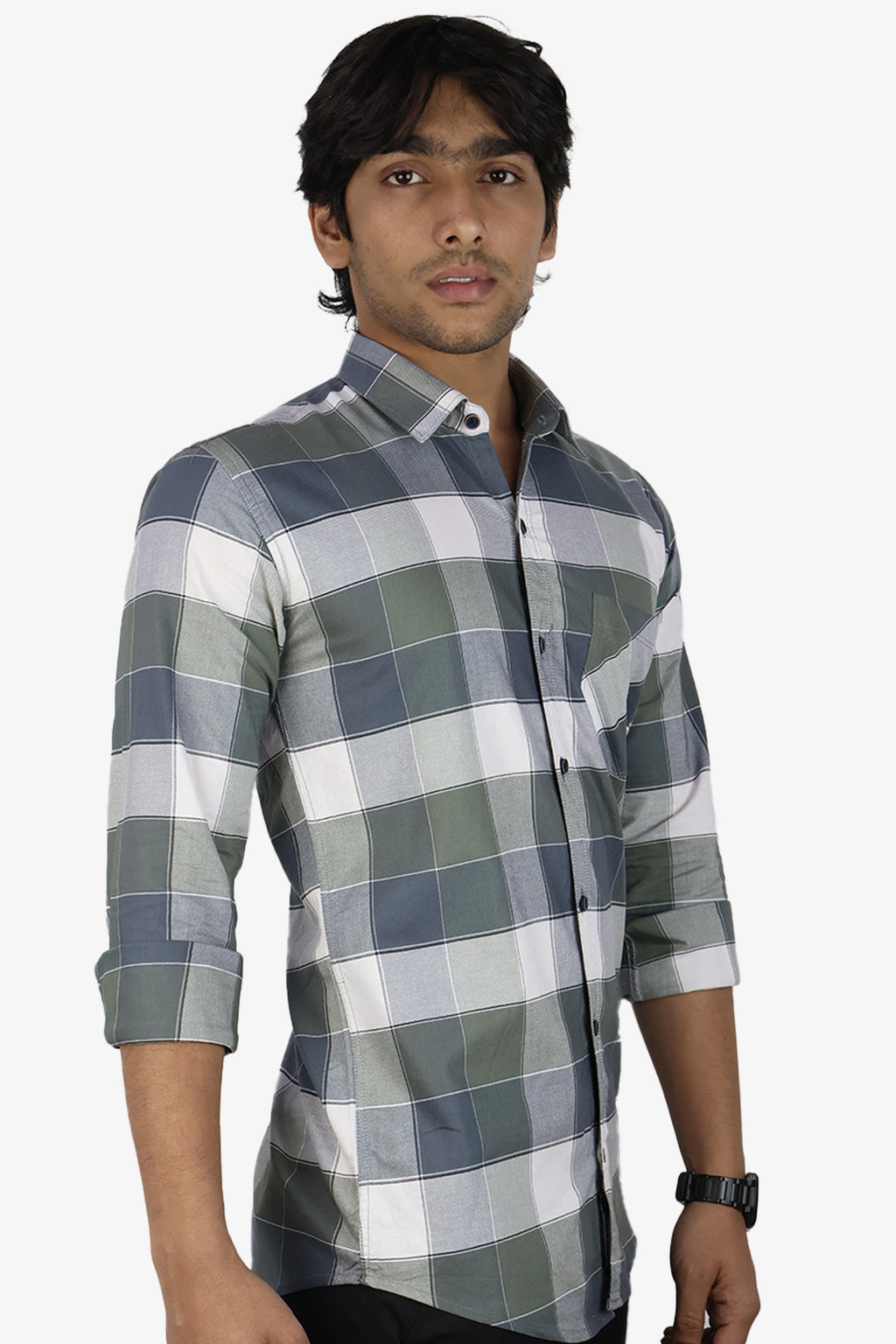 ORDC 2 GRAY WHITE| SLIM FIT PREMIUM POLO NECK CASUAL SHIRT | ORIGENS
