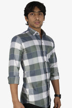 ORDC 2 GRAY WHITE| SLIM FIT PREMIUM POLO NECK CASUAL SHIRT | ORIGENS