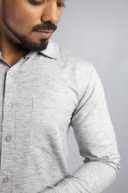 KED  S DARK GRAY | SLIM FIT PREMIUM POLO NECK CASUAL SHIRT | ORIGENS