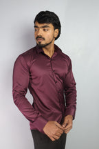 SEEK  S WINE | SLIM FIT PREMIUM POLO NECK CASUAL SHIRT | ORIGENS