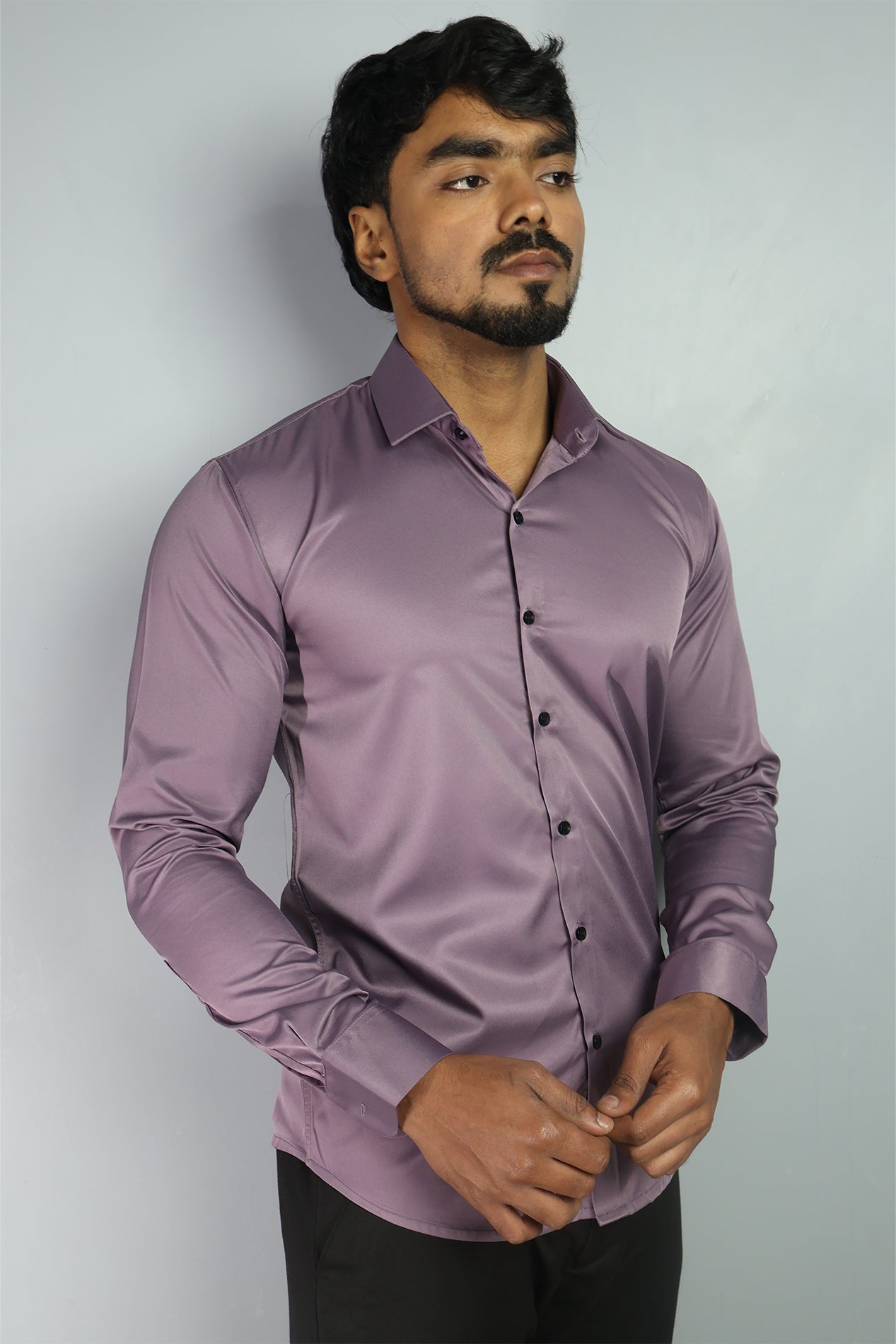 SEEK S LEVENDER | SLIM FIT PREMIUM POLO NECK CASUAL SHIRT | ORIGENS