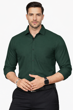 LAFR DARK GREEN | SLIM FIT PREMIUM POLO NECK CASUAL SHIRT | THRENDS