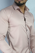 SEEK PEACH | SLIM FIT PREMIUM POLO NECK CASUAL SHIRT | ORIGENS