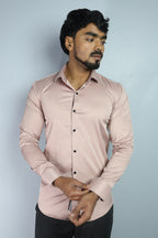 SEEK PEACH | SLIM FIT PREMIUM POLO NECK CASUAL SHIRT | ORIGENS